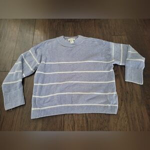 Rachel Zoe Blue and White Striped Crewneck Sweater